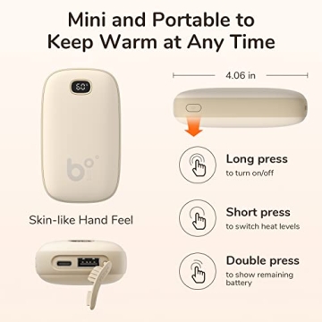 JISULIFE Hand Warmer Rechargeable 9000mAh for All