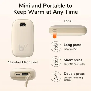 JISULIFE Hand Warmer Rechargeable 9000mAh for All