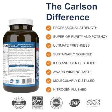 Carlson Cod Liver Oil Gems - 1000 mg Softgels with Omega-3, Vitamin D3