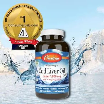 Carlson Cod Liver Oil Gems - Pure Omega-3 Supplements