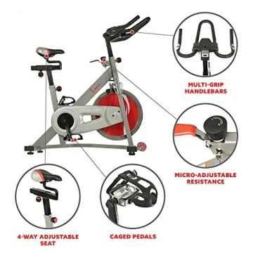 Sunny Health & Fitness Pro II Indoor Cycling Bike with Device Mount and Advanced Display – SF-B1995, Silver
