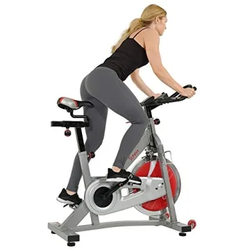 Sunny Health & Fitness Pro II Indoor Cycling Bike with Device Mount and Advanced Display – SF-B1995, Silver