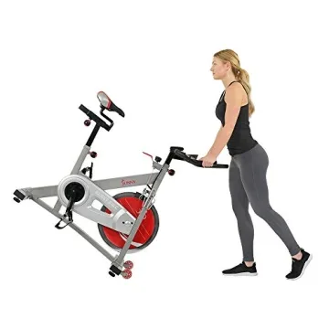 Sunny Health & Fitness Pro II Indoor Cycling Bike with Device Mount and Advanced Display – SF-B1995, Silver