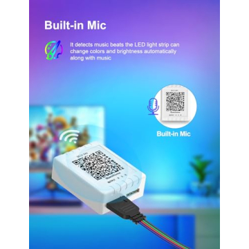 Nexillumi 100ft Color Changing LED Strip Lights Remote App Control