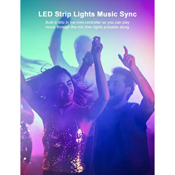 Nexillumi 100ft Color Changing LED Strip Lights Remote App Control