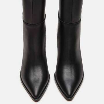 Chic MICIFA Black Kitten Heel Knee High Boots for Women