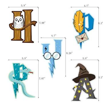 Magical Wizard Party Supplies, CHEN'SPTY Happy Birthday Banner Party Supplies suit ，balloons，Cake flag Party Decoration