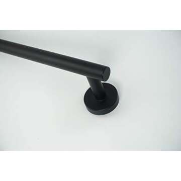 TocTen Hand Towel Holder/Towel Ring - Thicken SUS304 Stainless Steel Bathroom Hand Towel Bar, 9Inch Heavy Duty Wall Mounted Towel Rack Hanger (Matte Black)