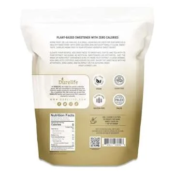 Durelife Organic 100% Pure Monk Fruit Sweetener - Zero Calorie Sugar Substitute