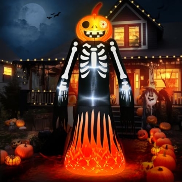 Giant 9FT Halloween Inflatables: Spooky Yard Decorations with Flashing Lights
