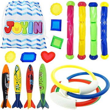 JOYIN 18Pcs Diving Pool Toys Set - Swimming Fun for Kids
