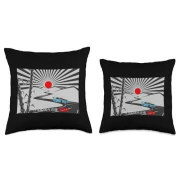 JDM Drifting Car Extreme Racing Design Throw Pillow