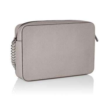 Michael Kors Jet Set Item Large East West Saffiano Leather Cross-body - 2019 Style 35T8GTTC9L (Pearl Grey)