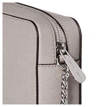 Michael Kors Jet Set Item Large East West Saffiano Leather Cross-body - 2019 Style 35T8GTTC9L (Pearl Grey)