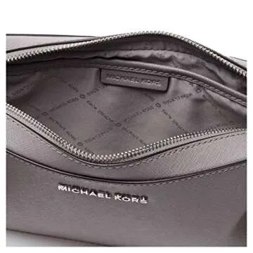 Michael Kors Jet Set Item Large East West Saffiano Leather Cross-body - 2019 Style 35T8GTTC9L (Pearl Grey)