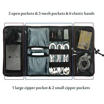 ProCase Electronic Organizer Cord Pouch - Stylish Tech Carrying Case for Accessories
