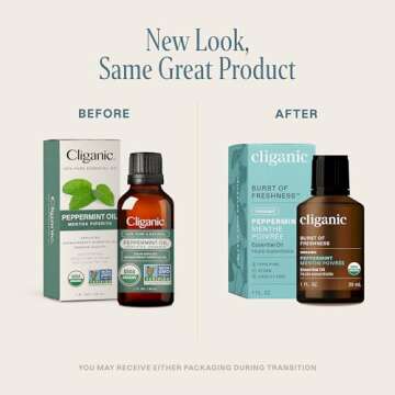 Cliganic Organic Peppermint Essential Oil, 1oz - 100% Pure Natural Undiluted, for Aromatherapy | Non...