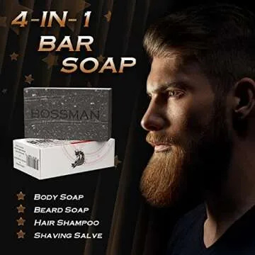 Bossman Men's 4-in-1 Organic Bar Soap for Grooming
