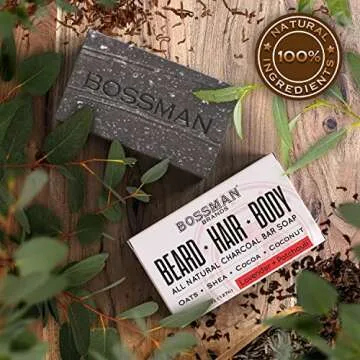Bossman Men's 4-in-1 Organic Bar Soap for Grooming