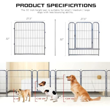 Flexible Heavy Duty Dog Playpen for Indoor Outdoor Use