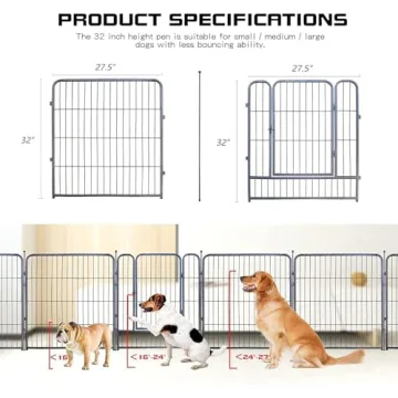 Flexible Heavy Duty Dog Playpen for Indoor Outdoor Use