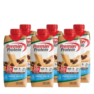 JÁCLER Premier Protein High Protein Shakes Café Latte - 160 Calories - 24 Vitamins & Minerals - 30...