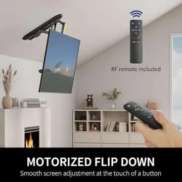 VIVO Electric Ceiling TV Mount for 32 to 70 inch Screens, Large Flip Down Motorized Pitched Roof VESA Mount, Master Pack, Black, MOUNT-E-FD70