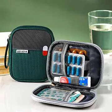 paerma Empty First Aid Bags Travel Medical Supplies Cosmetic Organizer Insulated Medicine Bag Convenient Safety Kit Suit for Family Outdoors Hiking Camping Car Office Workplace,Green(Mom Son Bag)