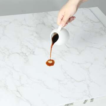 2 PCS 4 Pattern Boards Photo Backdrop for Flat Lay, Food Photography Background 24x24 Inch, BEIYANG (Marble+Light Gray)