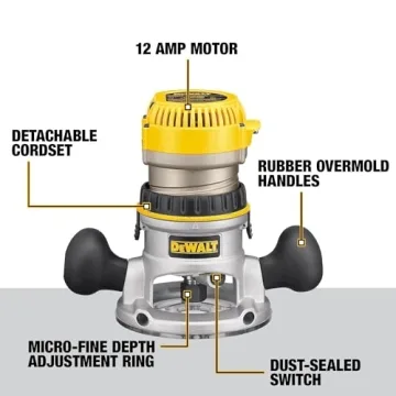 DEWALT Router with Plunge Base, Soft Start, 12 Amp