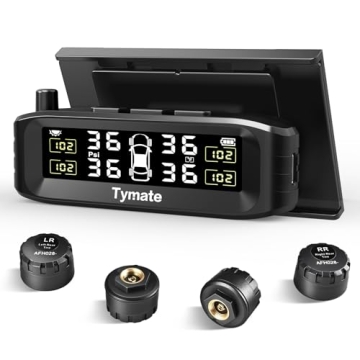Tymate TM8 Tire Pressure Monitoring System, Wireless Solar TPMS with 4 External Sensors & 6 Alarm Mo...