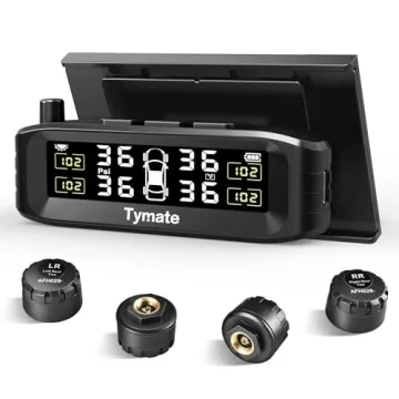 Tymate TM8 Tire Pressure Monitoring System, Wireless Solar TPMS with 4 External Sensors & 6 Alarm Mo...