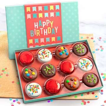 A Gift Inside Birthday Deluxe Chocolatey Covered Sandwich Cookies Gift Box