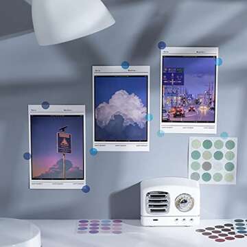 PUDIS 100 Sheet Washi Dots Stickers Scrapbook Stickers Colorful Decorative Journal Sticker Decoration Labels for DIY Journal Planner Scrapbooking Album Journal Supplies (100 Sheets)