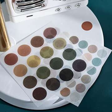 PUDIS 100 Sheet Washi Dots Stickers Scrapbook Stickers Colorful Decorative Journal Sticker Decoration Labels for DIY Journal Planner Scrapbooking Album Journal Supplies (100 Sheets)