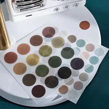 PUDIS 100 Sheet Washi Dots Stickers Scrapbook Stickers Colorful Decorative Journal Sticker Decoration Labels for DIY Journal Planner Scrapbooking Album Journal Supplies (100 Sheets)