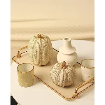 Elegant White and Gold Fall Pumpkins for Home Decor