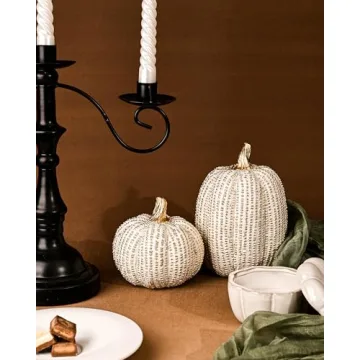 Elegant White and Gold Fall Pumpkins for Home Decor