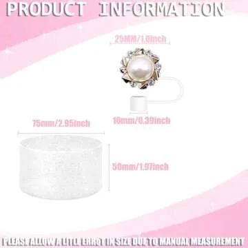 5PCS Shiny Covers Cap for Stanley Cup 30&40oz with Tumblers with 2PCS Silicone Boots, 10mm 0.4in Imi...