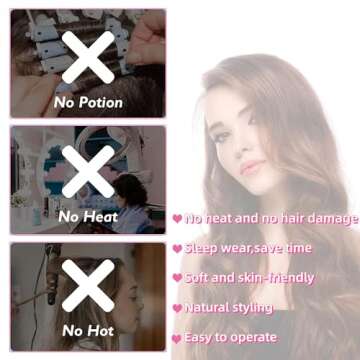 JYHi Heatless Hair Curler Rod Headband for Effortless Curls