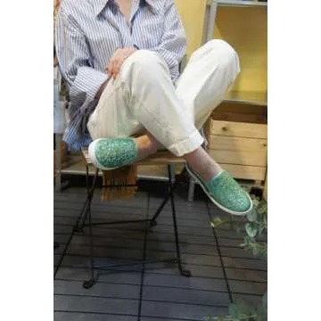 FEVERSOLE Women's Fashion Slip-On Sneaker Casual Flat Loafers Jade Green Size 8.5 M US