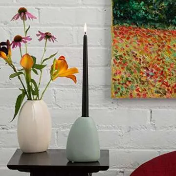 Unscented Black Taper Candles for Home – 10 Inch Tall Clean Burning Candlesticks | Perfect for Weddings, Parties, Home Décor | 12 Pack