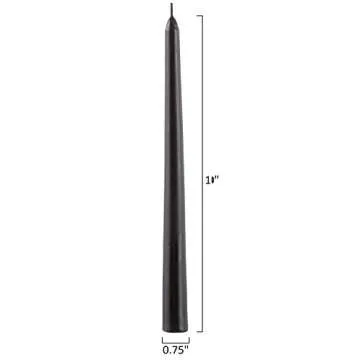 Unscented Black Taper Candles for Home – 10 Inch Tall Clean Burning Candlesticks | Perfect for Weddings, Parties, Home Décor | 12 Pack