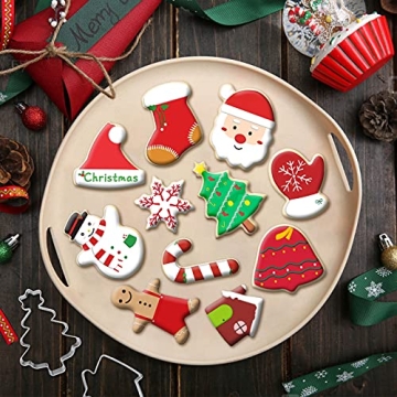 Senbowe 12 Pcs Christmas Cookie Cutters for Holiday Baking