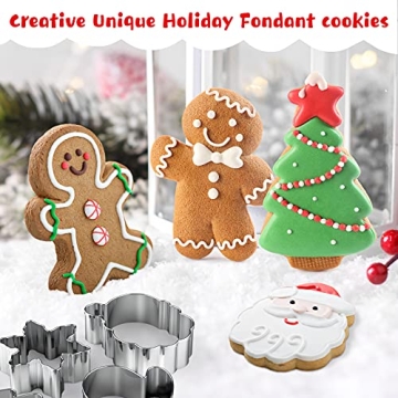 Senbowe 12 Pcs Christmas Cookie Cutters for Holiday Baking