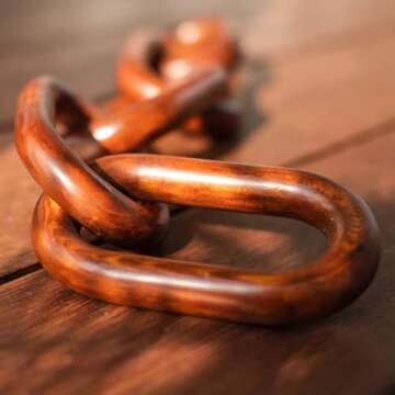 Wood Chain Link Decor - Handmade 5-Link Wooden Chain