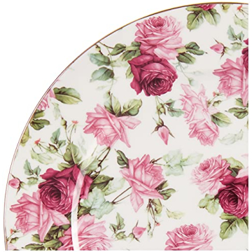 Gracie China Rose Chintz Porcelain Dessert Plate Set