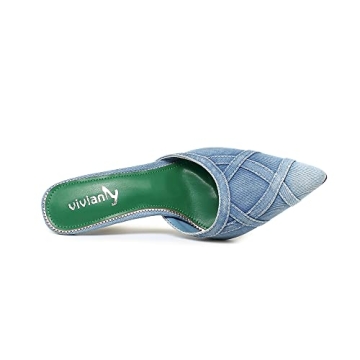 Vivianly Women's Denim Stiletto Heels for Elegance & Comfort