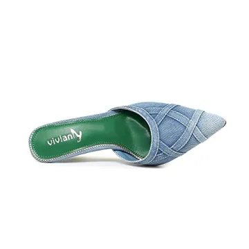 Vivianly Women's Denim Stiletto Heels for Elegance & Comfort