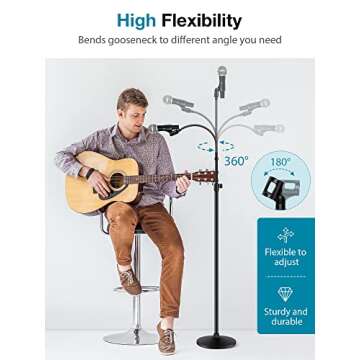 InnoGear Height Adjustable Detachable Microphone Stand